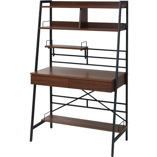 ジェイケイ・プラン  2WAY パソコンデスク 上部収納付き KKS-0014-BR