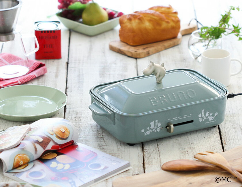 BRUNO×ムーミン コンパクトホットプレート ブルーグリーン BRUNO ムーミン MOOMIN ブルーノ コンパクトホットプレート 送料