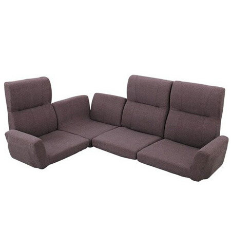 ローソファーフロアソファー 幅180〜228cm レッド 14段階