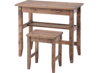 東谷 CFS-843 デスク＆スツール 木製 引き出し 木目調 棚付き おしゃれ インテリア ルーアン 天然木 モダン AZUMAYA