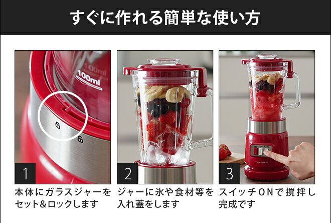 recolte ガラスブレンダー リコ RGB-1(W)