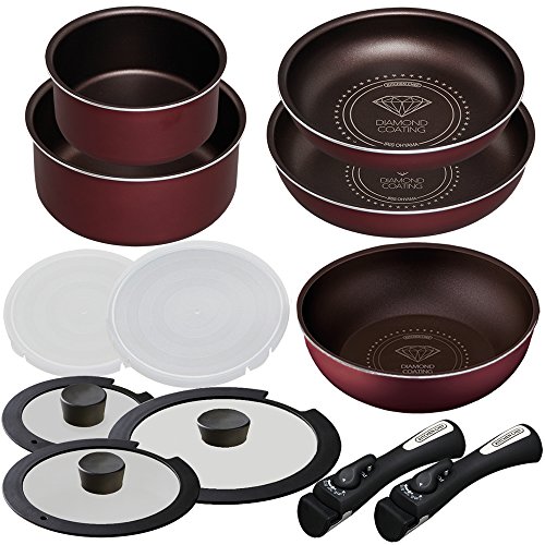 アイリス　キッチンシェフ　ダイヤモンドコートパン KITCHEN CHEF(キッチンシェフ) ダイヤモンドコートパン 13点セット H