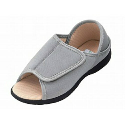 あし笑顔 かかとが踏めるルームシューズKT-2 オープントゥタイプ グレー S(1足入)