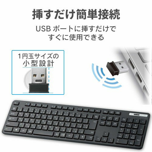 ELECOM 無線キーボード  TK-FDM110TXBK