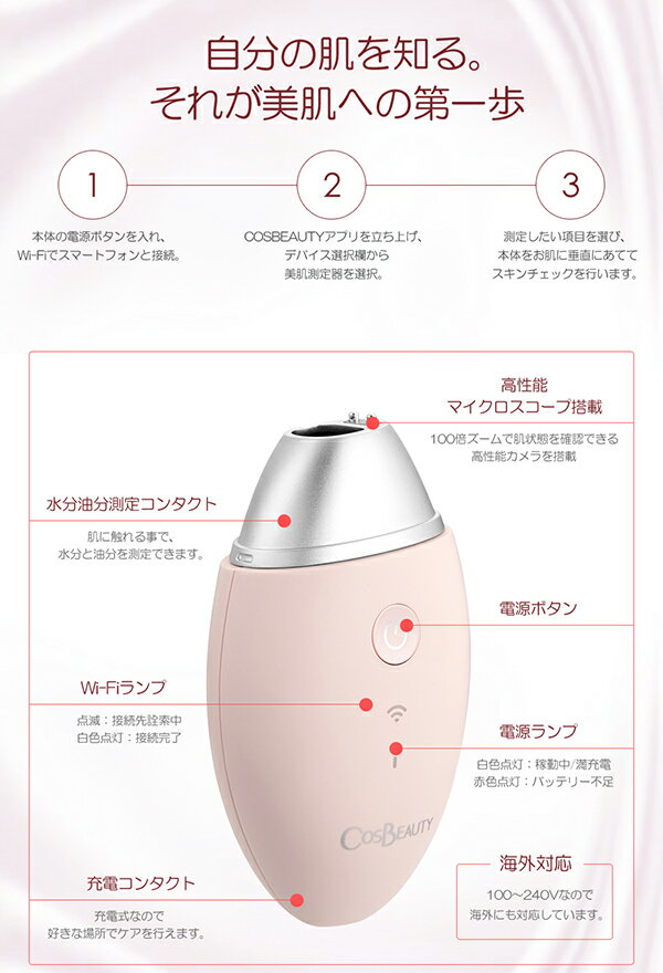 楽天市場】COSBEAUTY JAPAN COSBEAUTY 美肌測定器2 CB-S006-P01 | 価格