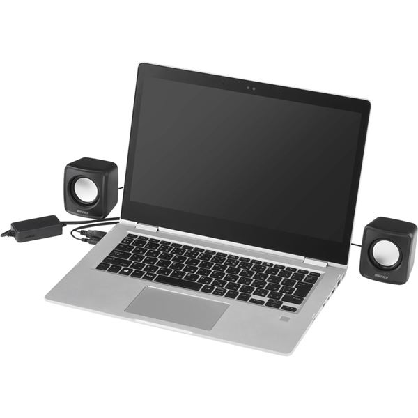 BUFFALO PC用スピーカー USB電源コンパクトサイズ BSSP100UBK