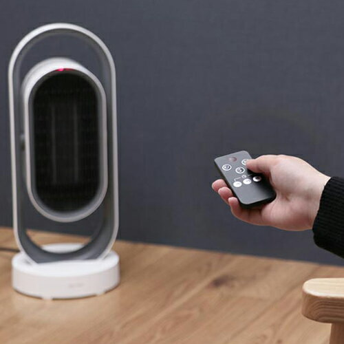 plus+more 3D セラミックヒーター ファン リモコン付 MO-WA003-WH
