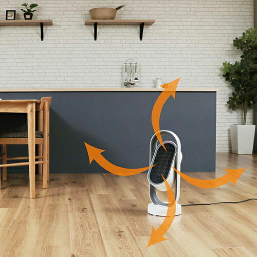 plus+more 3D セラミックヒーター ファン リモコン付 MO-WA003-WH