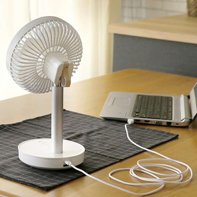 PRISMATE コードレスミニリビングファン モバイルバッテリー機能付 ホワイト PR-F038-WH
