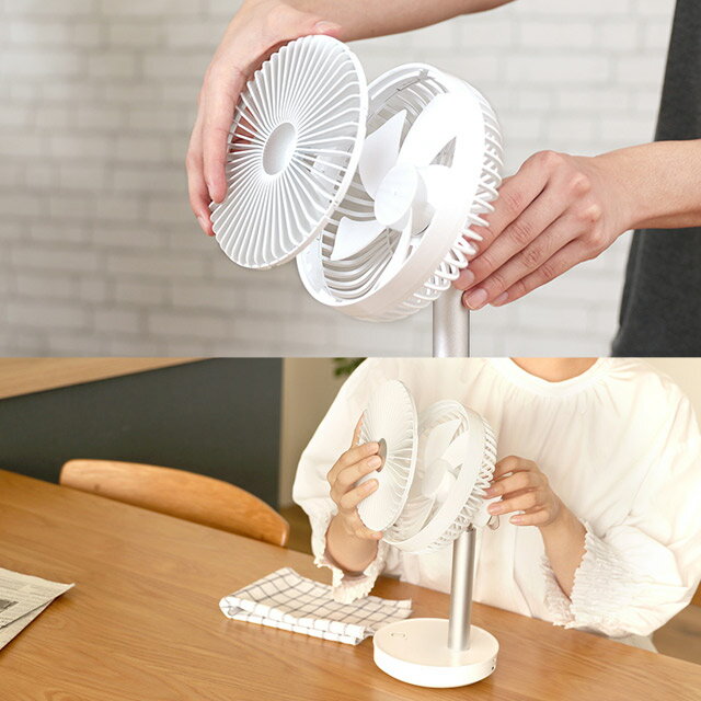 PRISMATE コードレスミニリビングファン モバイルバッテリー機能付 ホワイト PR-F038-WH