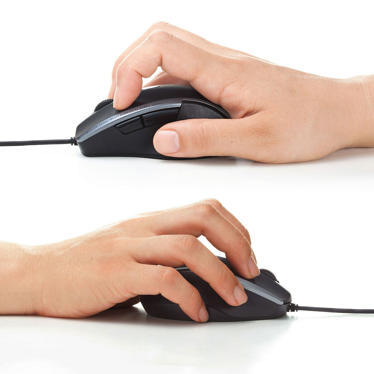 SANWA SUPPLY 静音有線ブルーLEDマウス MA-BL168BK