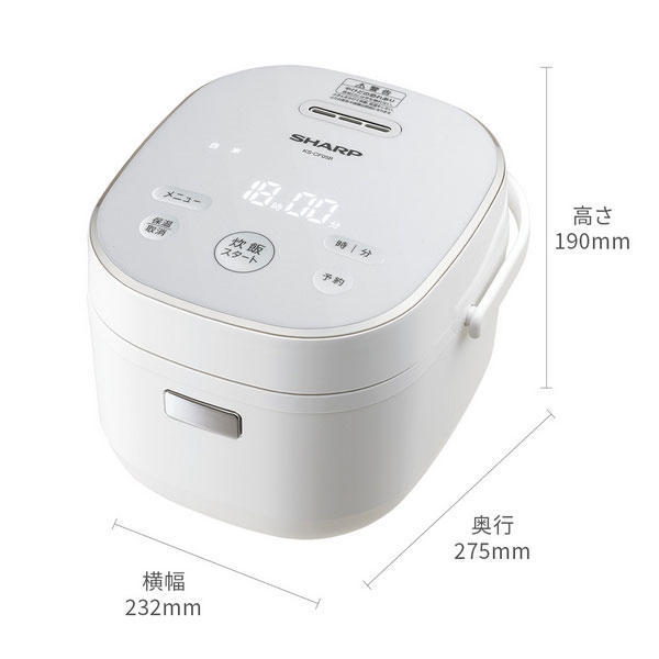 SHARP 黒厚釜 球面炊き 炊飯器 KS-CF05B-W