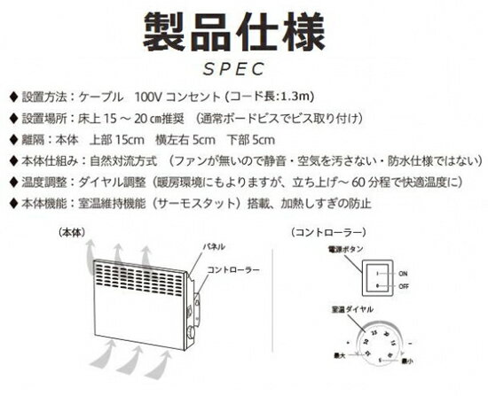 BEHAパネルヒーター 100V300W
