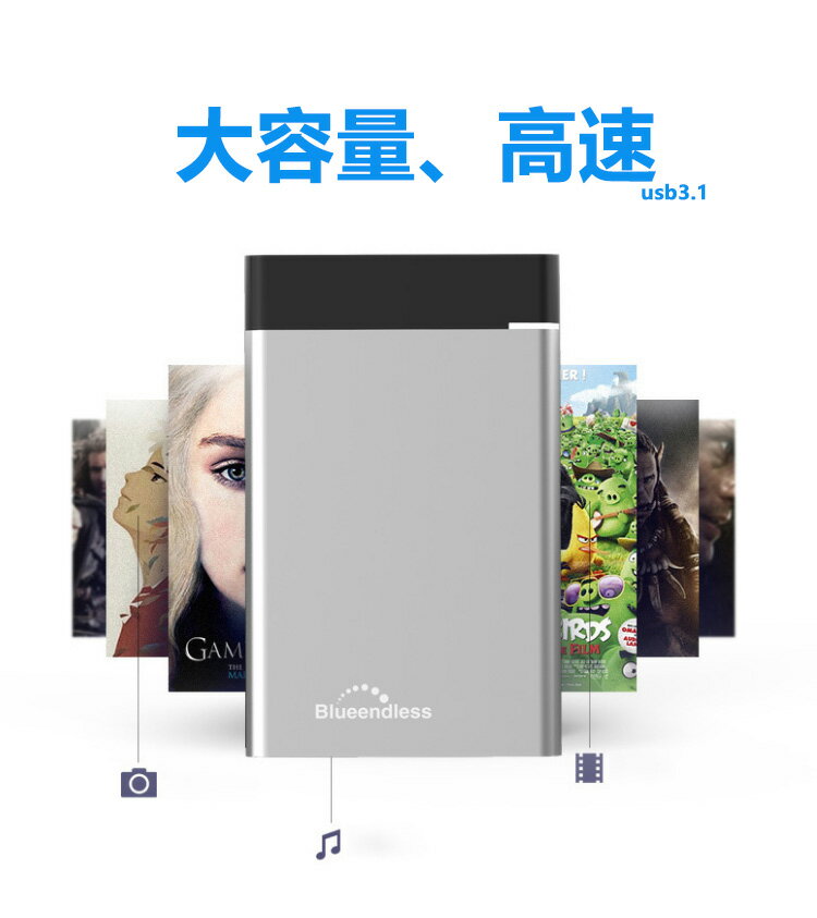 Blueendless 外付けHDD 1TB ポータブル型 HDD-1TB