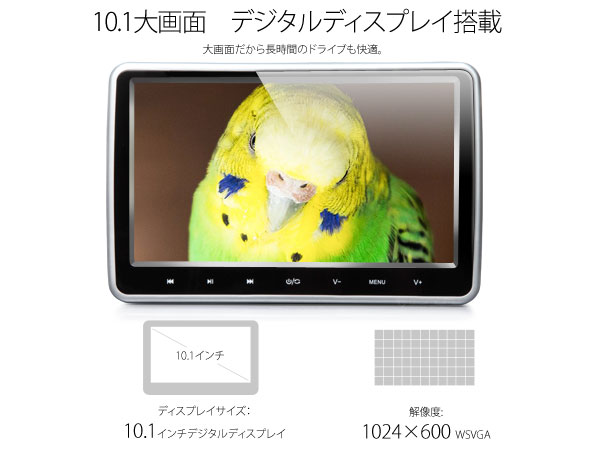 EONON 10．1インチ DVDプレーヤー ヘッドレストモニター HDMI ポータブル L0299A