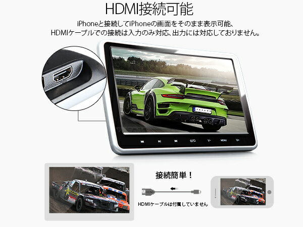 EONON 10．1インチ DVDプレーヤー ヘッドレストモニター HDMI ポータブル L0299A