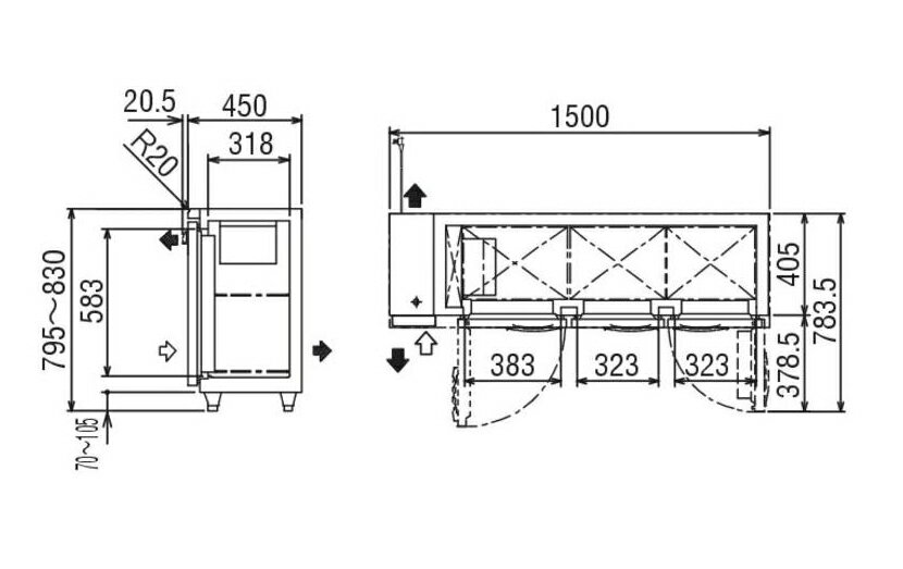 楽天市場】福島工業 冷蔵コールドテーブル TMU-50RE2 | 価格比較