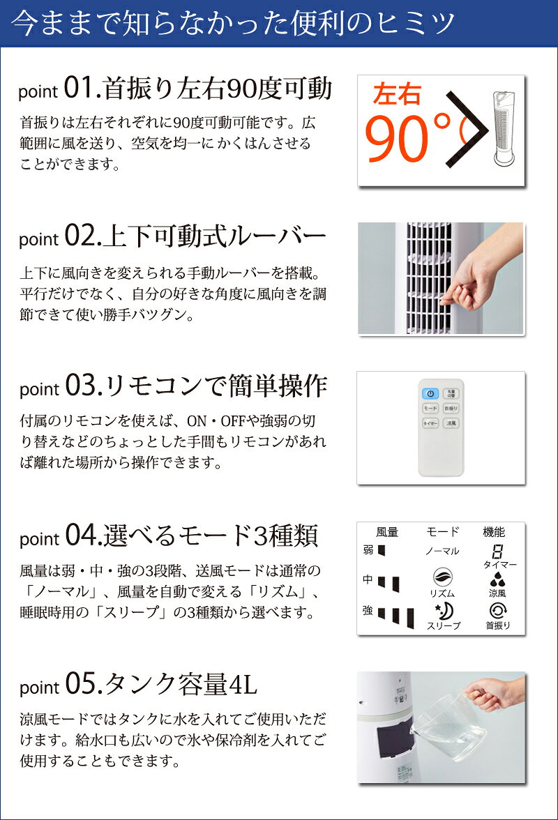 楽天市場】アルファックス・コイズミ AL COLLE 冷風扇 ACF-2101/W
