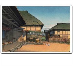 日本 Japan 浮世絵 Ukiyoe マウスパッド Mausupad 12015 川瀬巴水 - 農家の秋 宮城県愛子