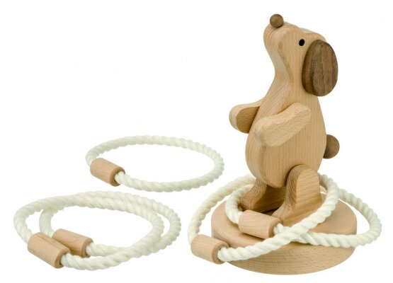 日本製の木製玩具 平和工業 MOCCO 森のわんわんわなげ W-75