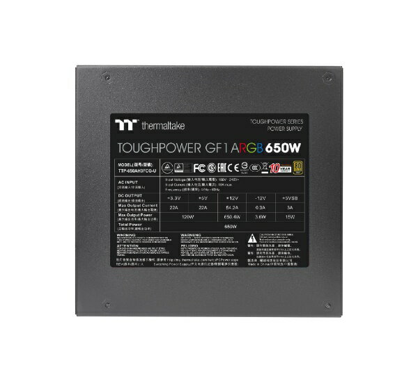 THERMALTAKE PC電源 TOUGHPOWER GF1 ARGB GOLD 650W PS-TPD-0650F3FAGJ-1 650W /Gold