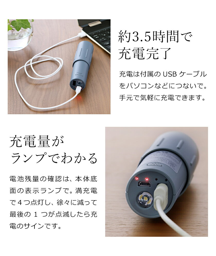 BRUNO ハンディ コンパクトスティックライトファン BDE042-IV