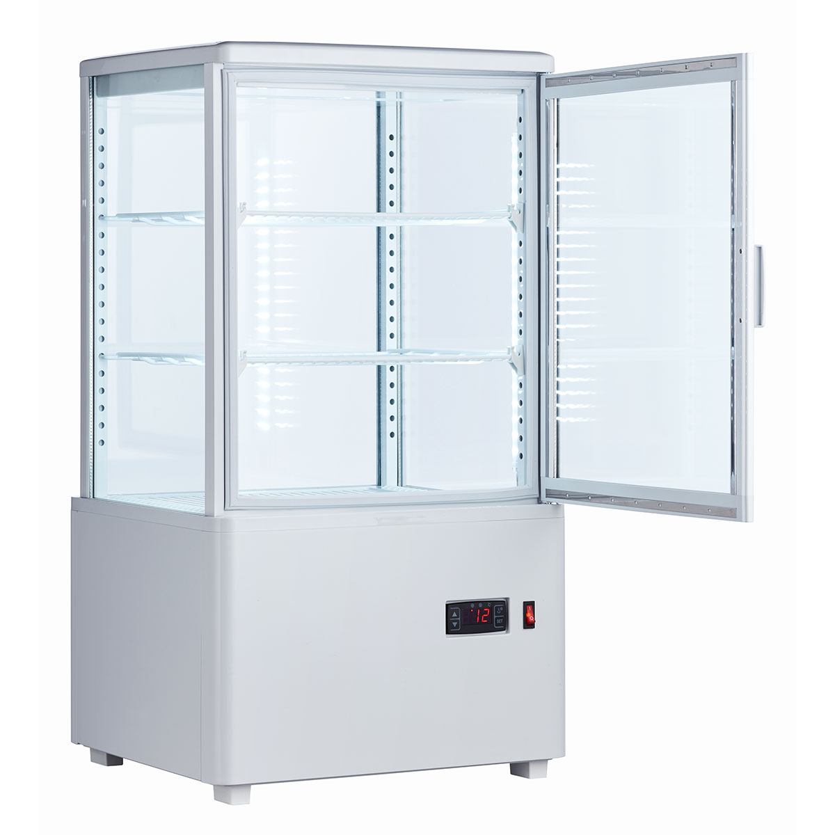 楽天市場】城島 冷蔵4面ガラスショーケース ホワイト hjr-fg60swt