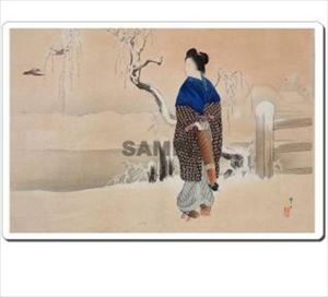 日本 Japan 浮世絵 Ukiyoe マウスパッド Mausupad 11009 水野年方 - 三井好都のにしき 朝の雪
