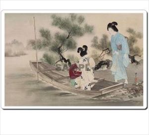 日本 Japan 浮世絵 Ukiyoe マウスパッド Mausupad 11008 水野年方 - 三井好都のにしき 紅葉狩