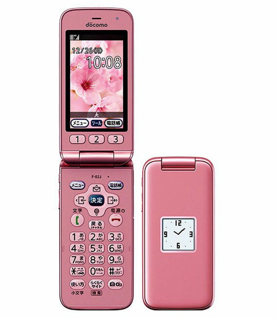 NTTdocomo - ドコモ F-01G ピンク らくらくホン ベーシック4 一括購入品 富士通 富士通 F-01G らくらくホン ベーシック 4 docomo ピンク [Pink