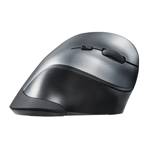 サンワダイレクト エルゴノミクスマウス ワイヤレス 腱鞘炎防止 ブルーLED 5ボタン 400-MA092