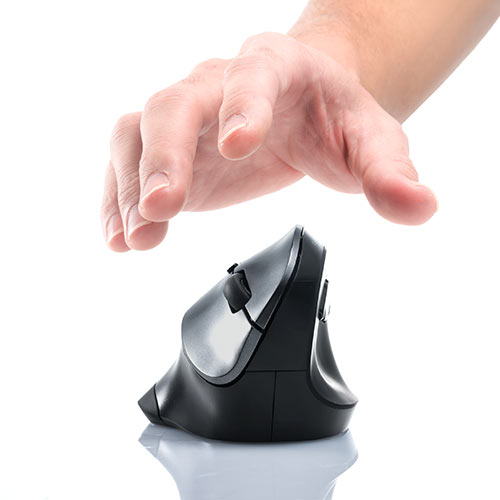 サンワダイレクト エルゴノミクスマウス ワイヤレス 腱鞘炎防止 ブルーLED 5ボタン 400-MA092