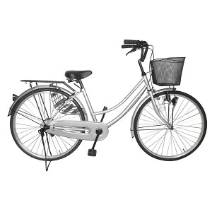 ★美品★trois シティサイクル 6段変速（白、カゴ付き） Amazon | シティサイクル ホワイト 白 自転車 パラレルフレーム