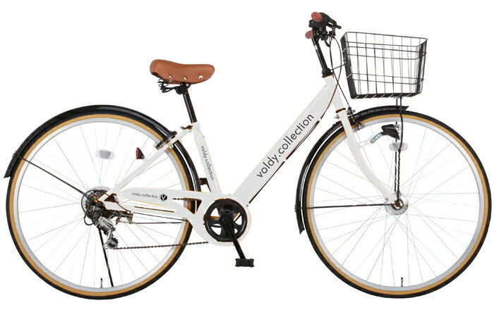 ★美品★trois シティサイクル 6段変速（白、カゴ付き） Amazon | シティサイクル ホワイト 白 自転車 パラレルフレーム