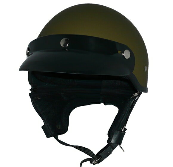 ザワキタバイザー付きハーフジェット【マットオリーブグリーン】SG公認 公道走行可！125cc以下対応