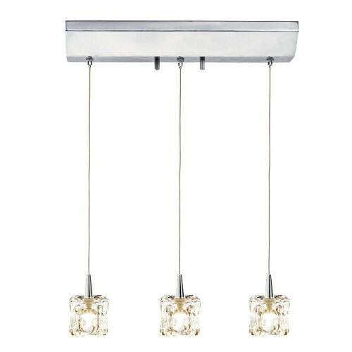 キシマ ハロゲンペンダントライト CC-40167 グラスキューブ 3灯　未使用 キシマ ハロゲンペンダントライト CC-40167 グラスキューブ 3灯 未使用