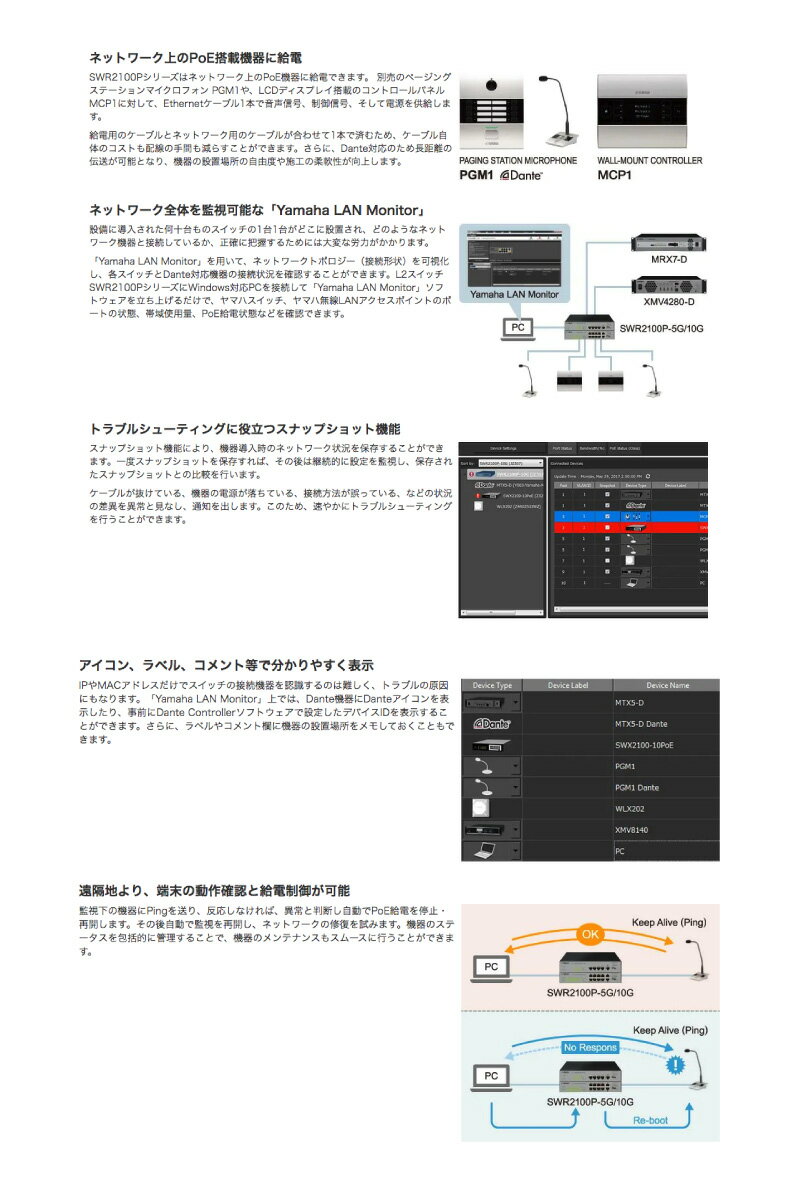 未使用　YAMAHA SWR2100P-5G 楽天市場】ヤマハ ヤマハ SWR2100P-5G シンプルL2 PoEスイッチ | 価格