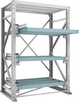 TRUSCO/トラスコ中山 スライダーラック スライド3段 スチール板無し 連結 NSHS-21-3R