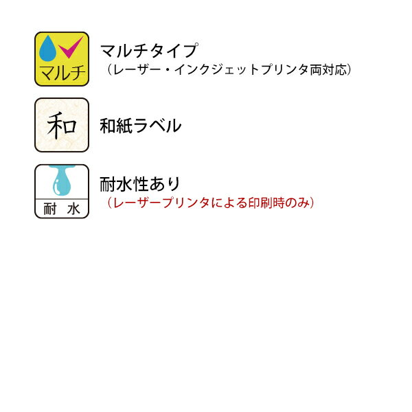 CWL-3 S  マルチタイプ和紙ラベル 9面 CWL3 印刷 和紙シール