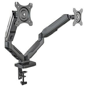 JAPANNEXT JN-GC24V デュアルモニターアームガス式液晶ディスプレイアーム クランプ対応 15-32インチ対応 耐荷重2-6.5kg 2画面 4軸 垂直 水平 多関節