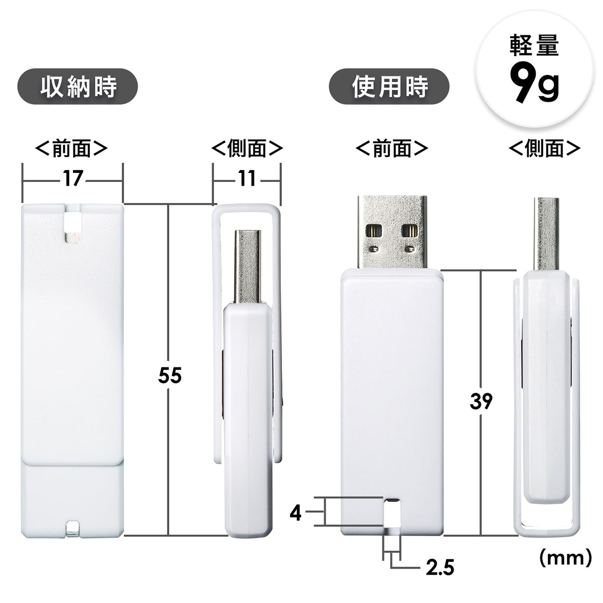 サンワサプライ USBメモリ USB3.0 32GB 600-3US32GW/EZ6-3US32GW
