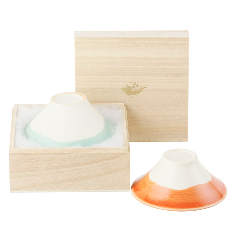 FUJI WAN BL&RD Couple 富士山ご飯茶碗 夫婦茶碗 青と赤 大小 PZN-082