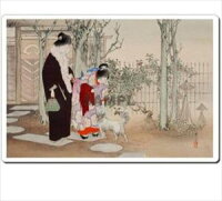 日本 Japan 浮世絵 Ukiyoe マウスパッド Mausupad 11006 水野年方 - 三井好都のにしき 愛犬