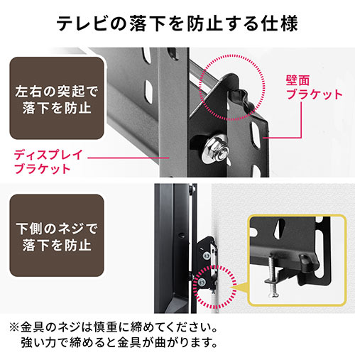 楽天市場】サンワサプライ テレビ壁掛け金具 32-70インチ対応 耐荷重