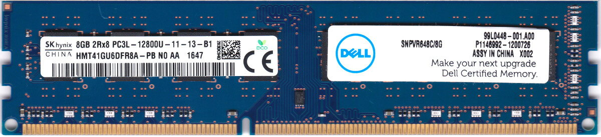 SK hynix PC3L-12800U DDR3L-1600 8GB デスクトップパソコン用メモリ
