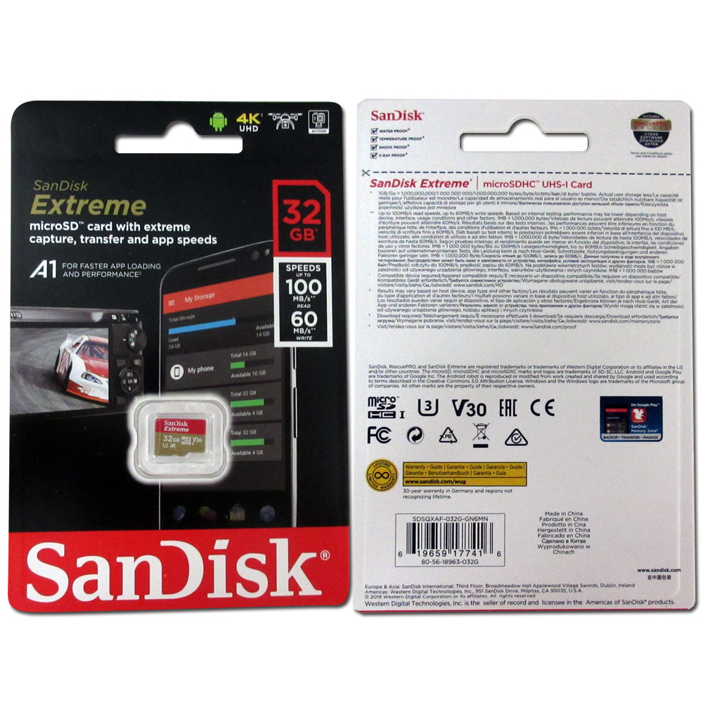 SanDisk サンディスク Extreme 32GB microSDHCカード SDSQXAF-032G-GN6MN