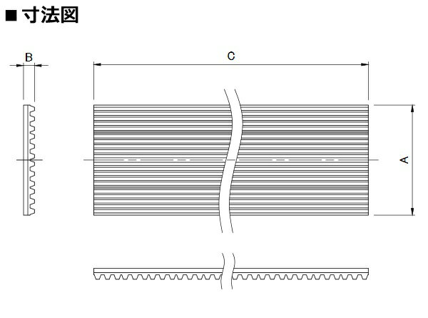 関東器材 防振ゴム 1m 10mm×100mm エアコン室外機据付台用ゴムマット BG-100