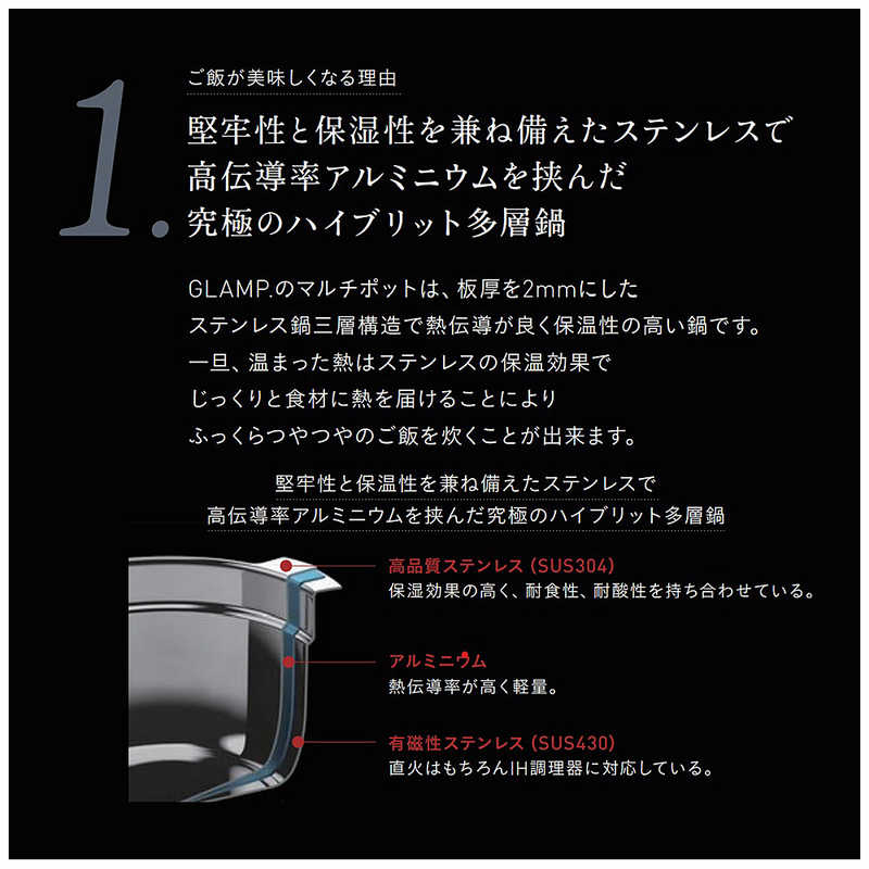 LIMON｜ライモン GL-MP5M GLAMP.マルチポット20cm グランプマルチポット ミラー