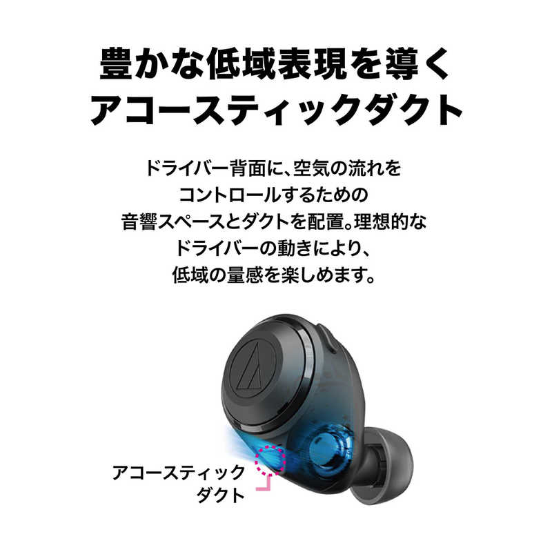 audio-technica ワイヤレスイヤホン ブラック ATH-CKS50TW BK