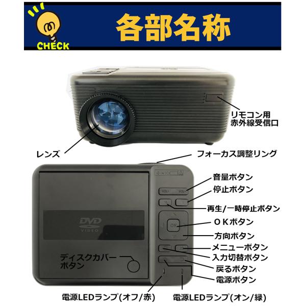 Ramsu DVDプロジェクター RA-PD090 楽天市場】池商 RAMASU DVDプレーヤー一体型プロジェクター RA